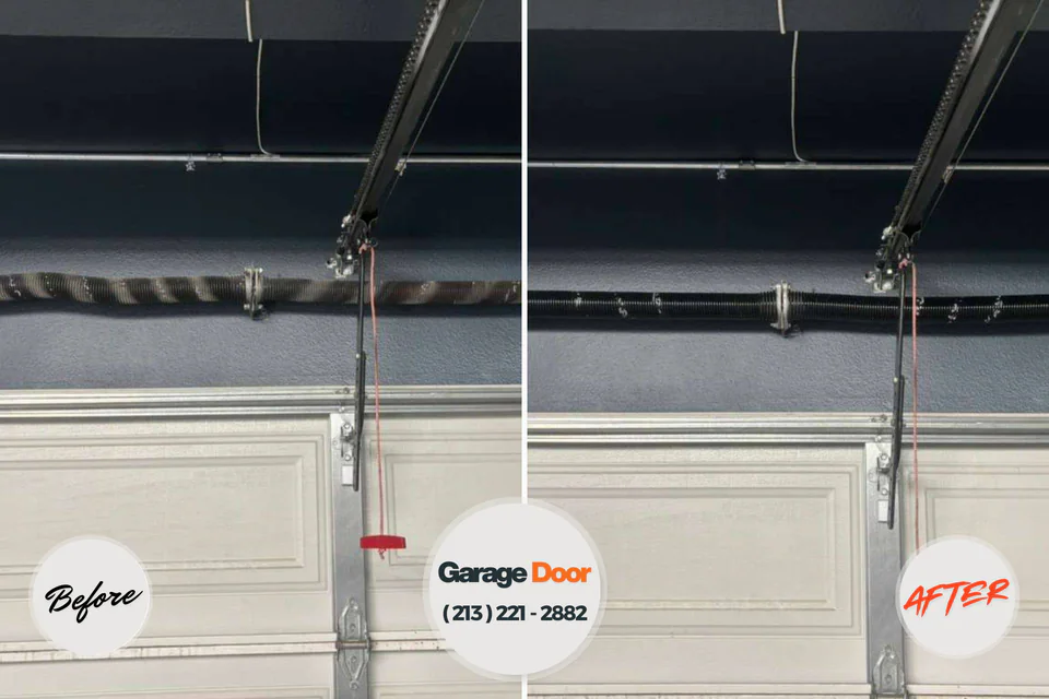 Before and after: garage door repair Manhattan Beach, CA